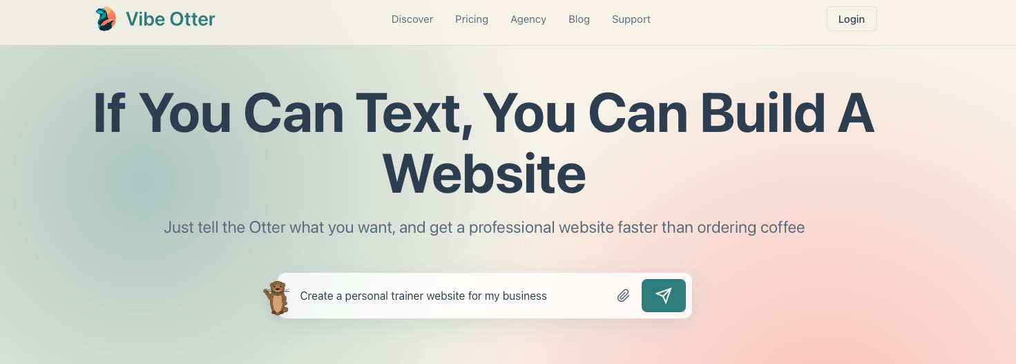 Vibe Otter AI initial prompt interface