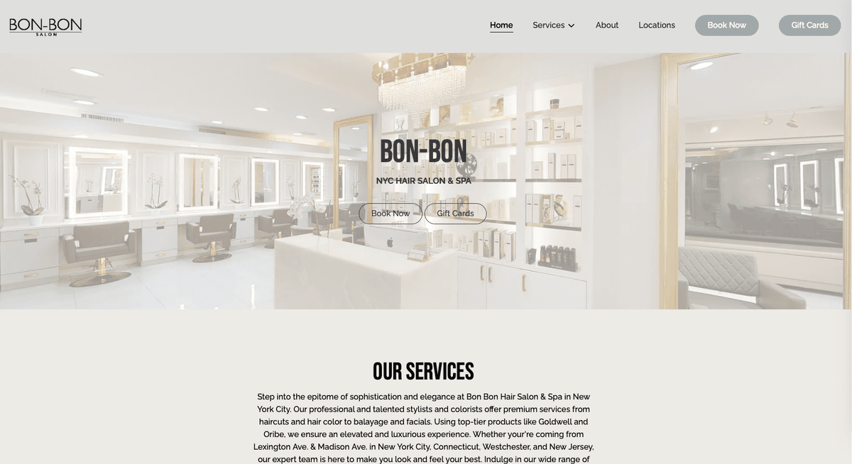Bon-Bon Salon Website