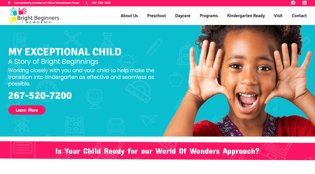 Bright Beginners Academy Website