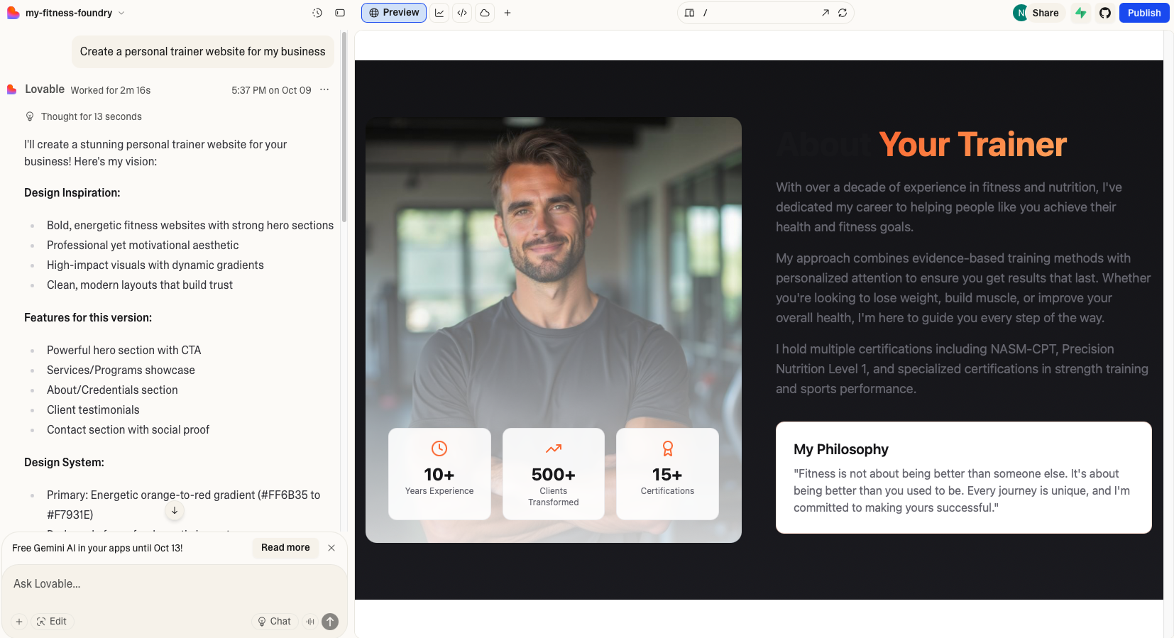 Lovable AI visual design excellence