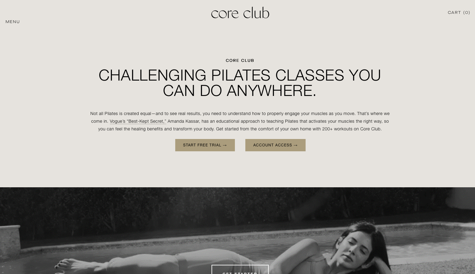 Core Club Pilates by Amanda Kassar Website